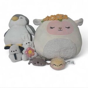 Plush Animal Bundle - Cream and Gray